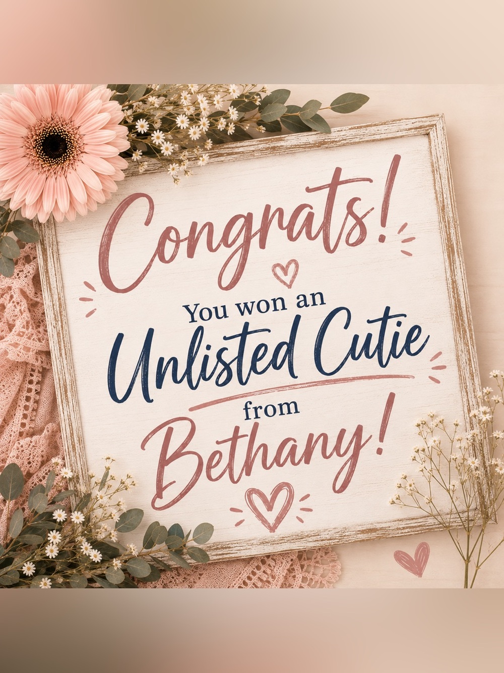 CONGRATS! You won Bethany’s UNLISTED Live Show item! 💜